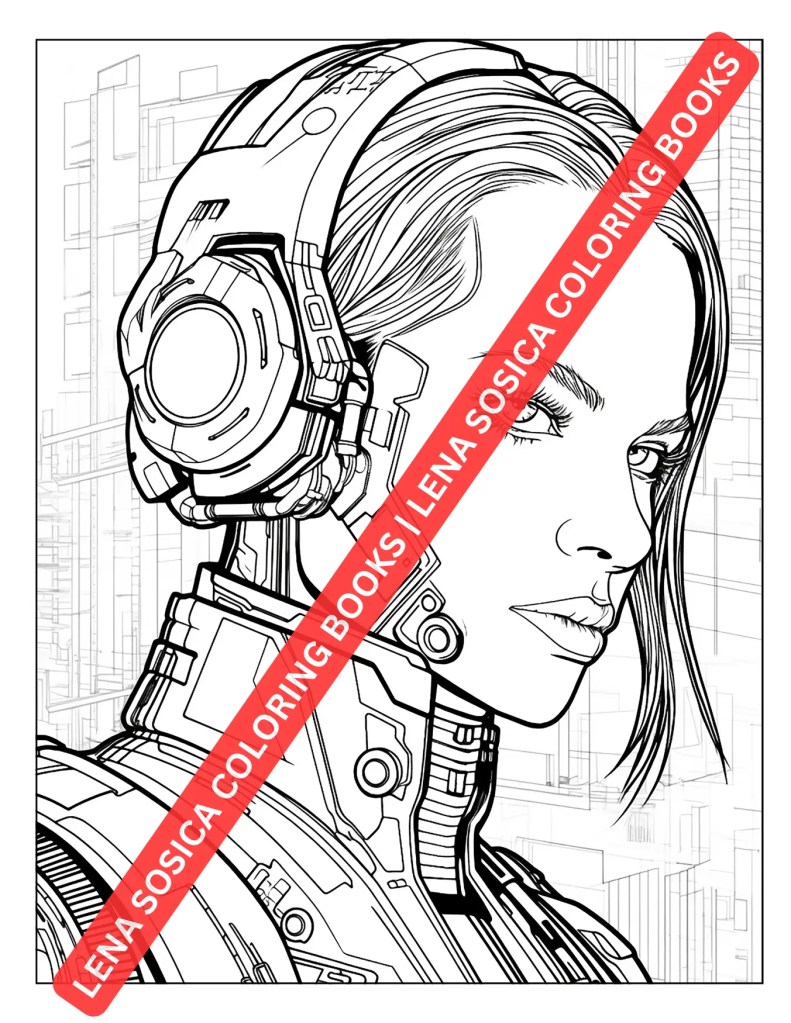 Cyberpunk Coloring Book: Unleash Your Inner Techno-Artist Preview 6