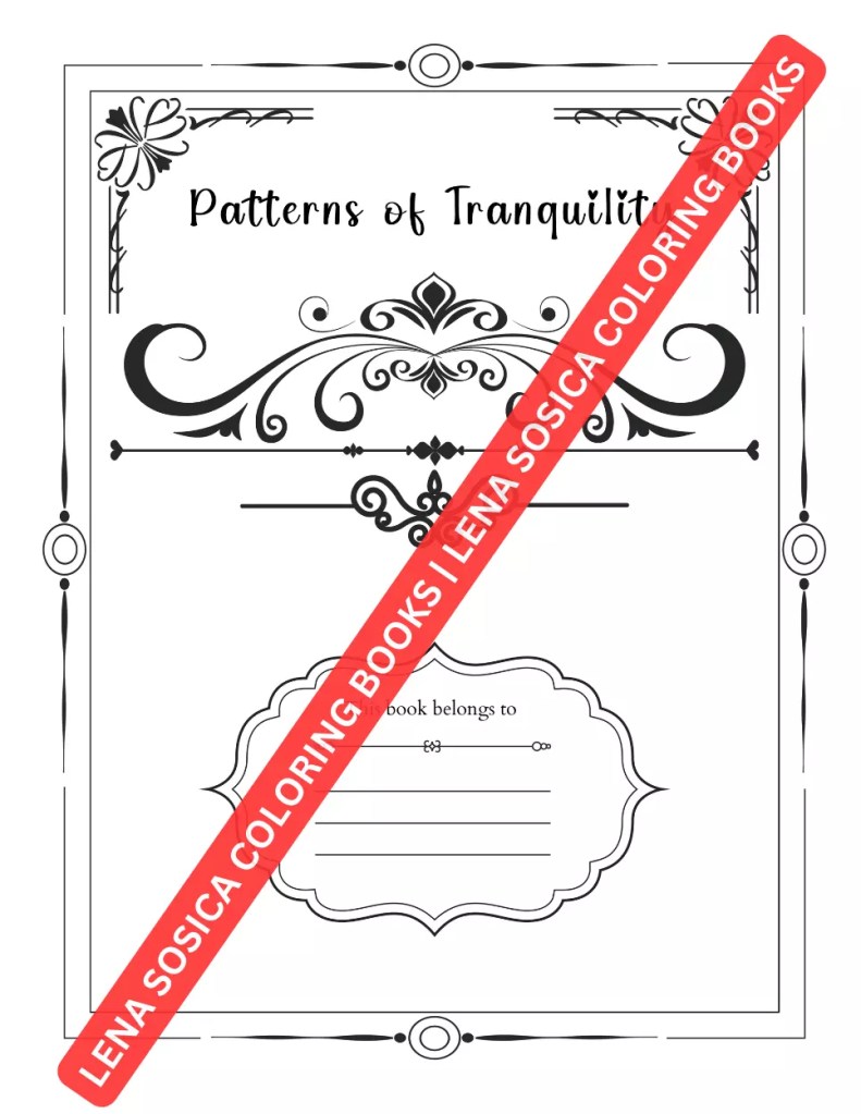 Patterns of Tranquility Adult Coloring Book: Patterns for Peace | Discover Calmness with Intriguing Geometric Patterns Preview Coloring Illustration 1