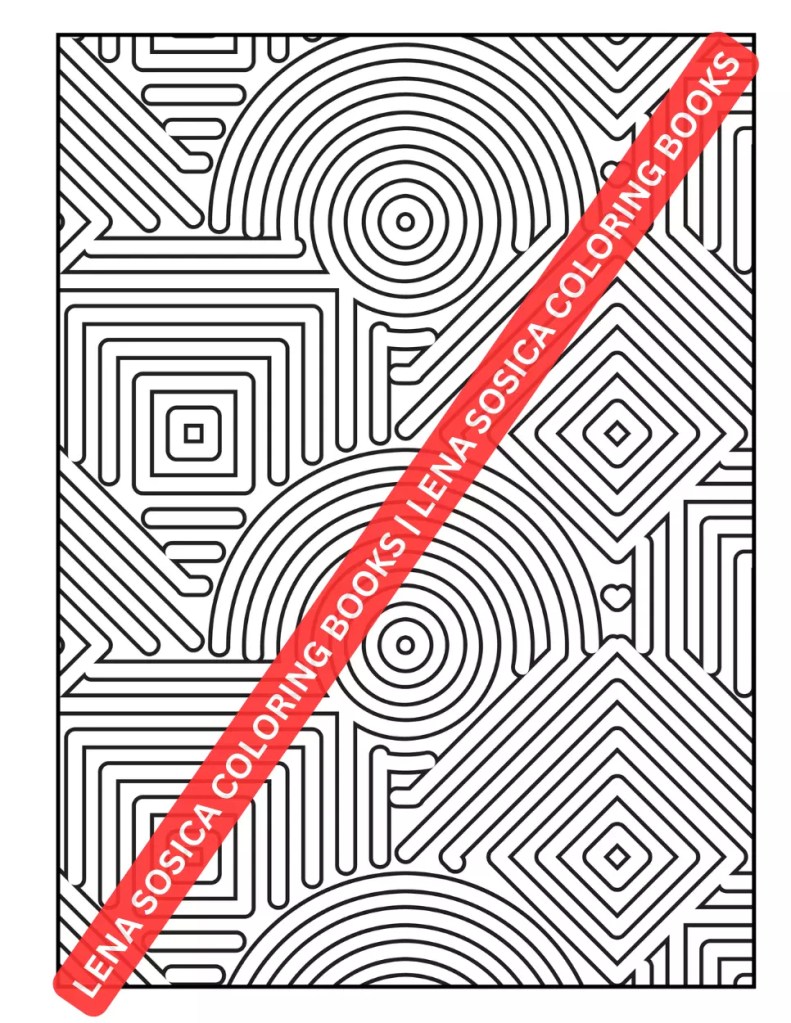 Geometric Patterns Coloring Book: Patterns for Peace: Embrace Mindfulness in Geometric Coloring Preview 1