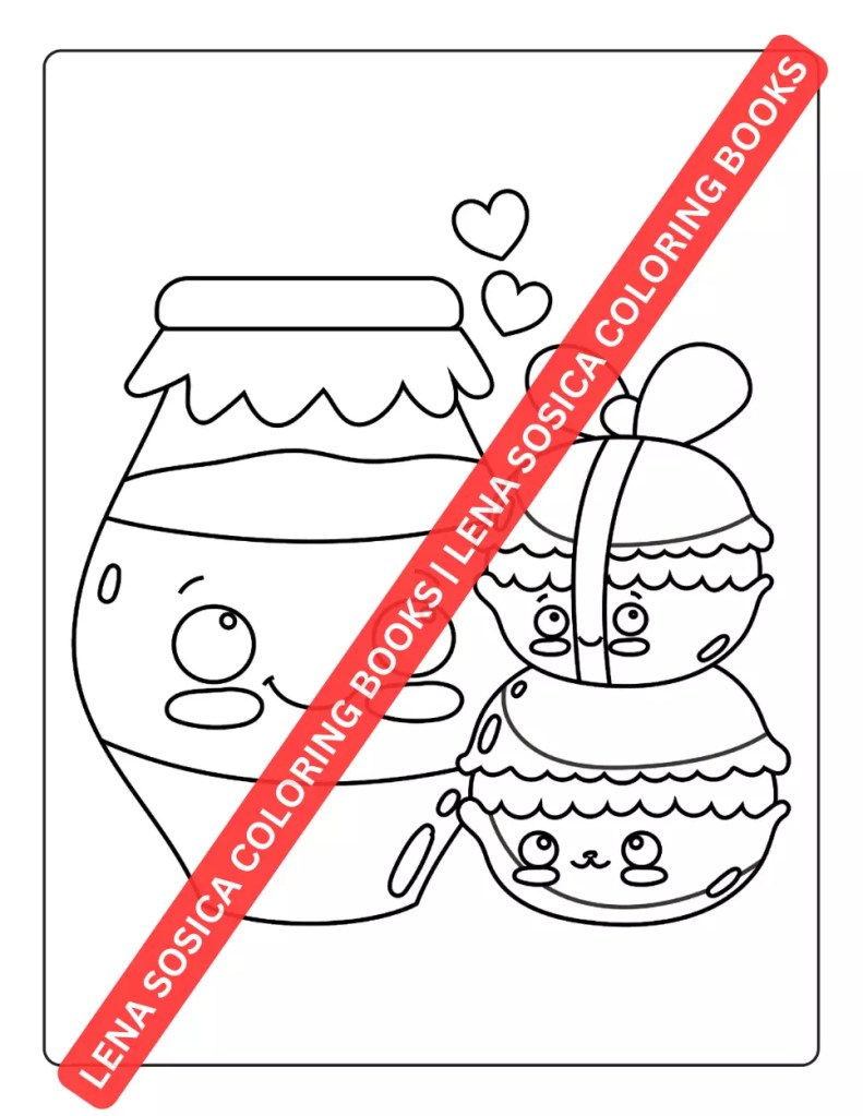 Kawaii Food Coloring Book for Kids: Simple and Fun Coloring Pages Preview 1