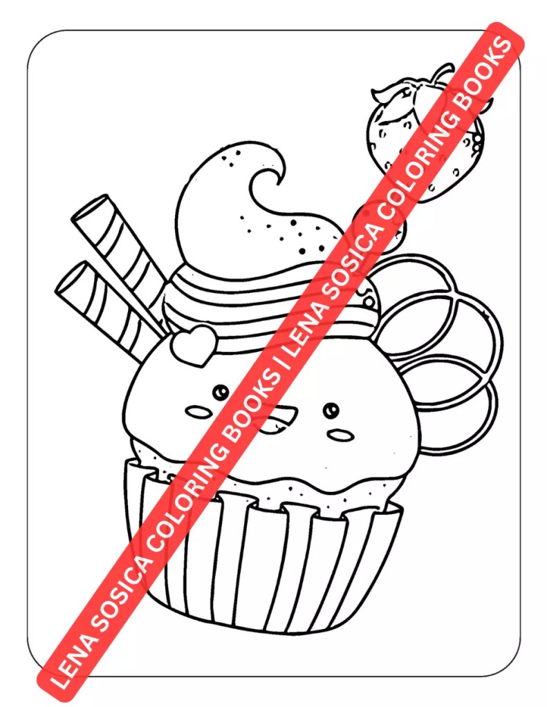 Kawaii Treats Coloring Book: A Whimsical Journey into the World of Adorable Sweets and Treats, Bursting with Joy, Fun, and Irresistible Charm Preview Image 1