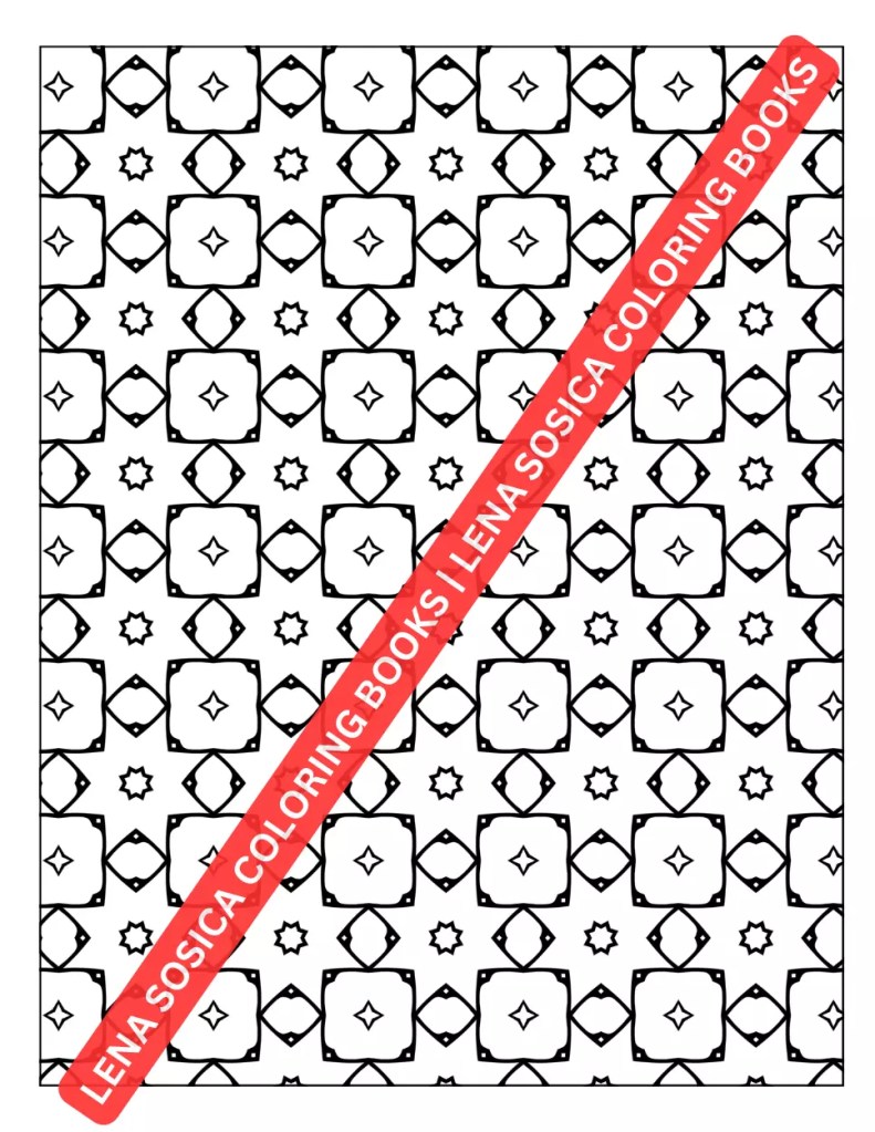 Simple Patterns Coloring Book: Repetitive Geometric Patterns for Relaxation and Stress-Relief Preview Coloring Illustration 11