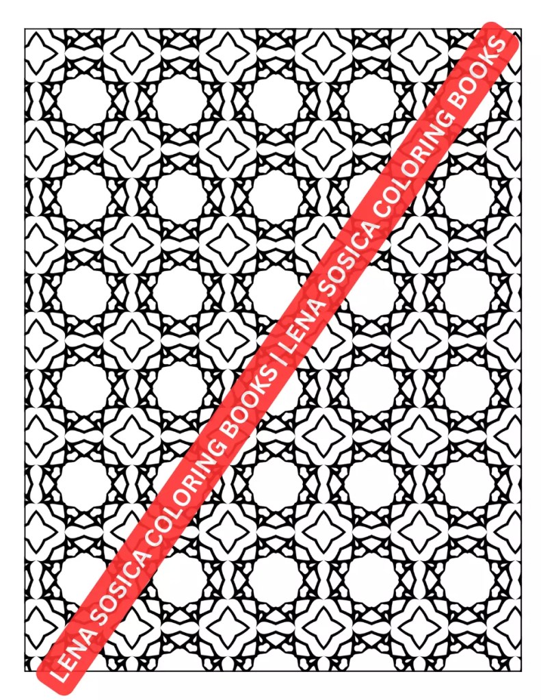 Simple Patterns Coloring Book: Repetitive Geometric Patterns for Relaxation and Stress-Relief Preview Coloring Illustration 12