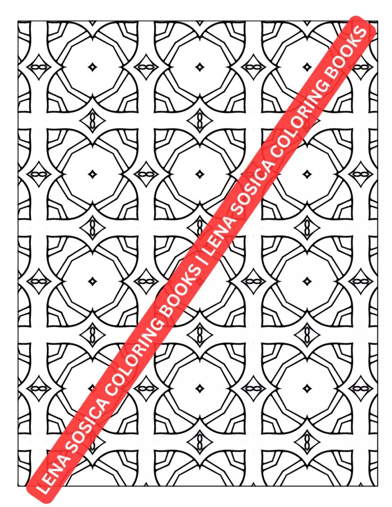 Patterns of Tranquility Adult Coloring Book: Patterns for Peace | Discover Calmness with Intriguing Geometric Patterns Preview Coloring Illustration 2
