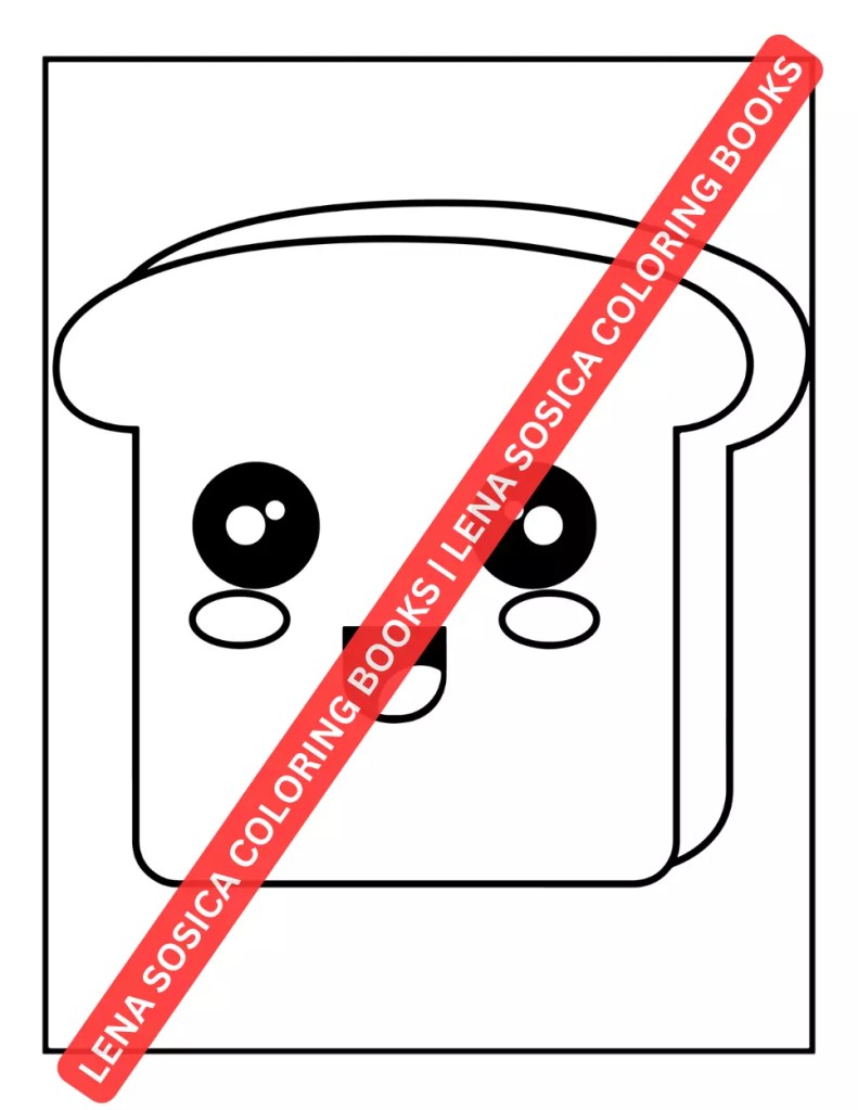 Kawaii Food Coloring Book for Kids: Easy, Fun, and Adorable Kawaii Food and Drink Coloring Pages Preview 2