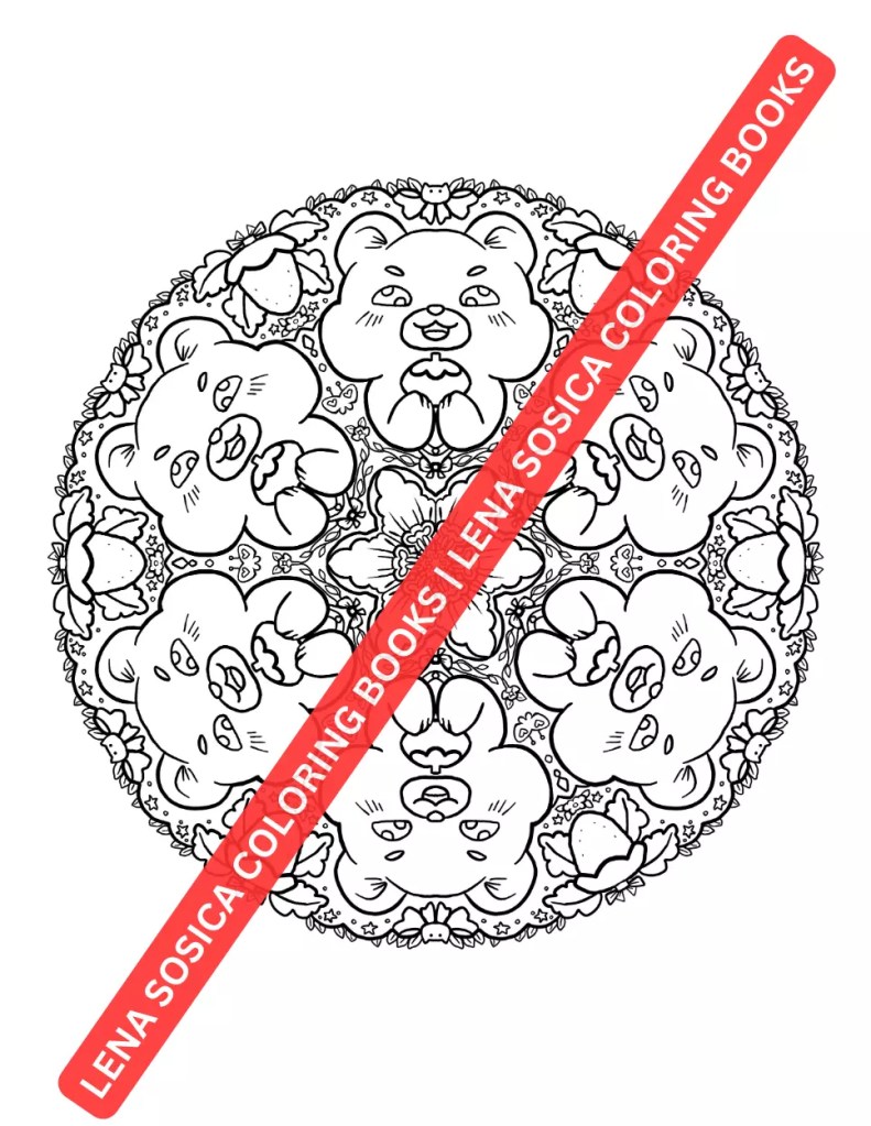 Kawaii Mandala Coloring Book: Adorable Mandalas for Relaxation and Creativity Preview 3