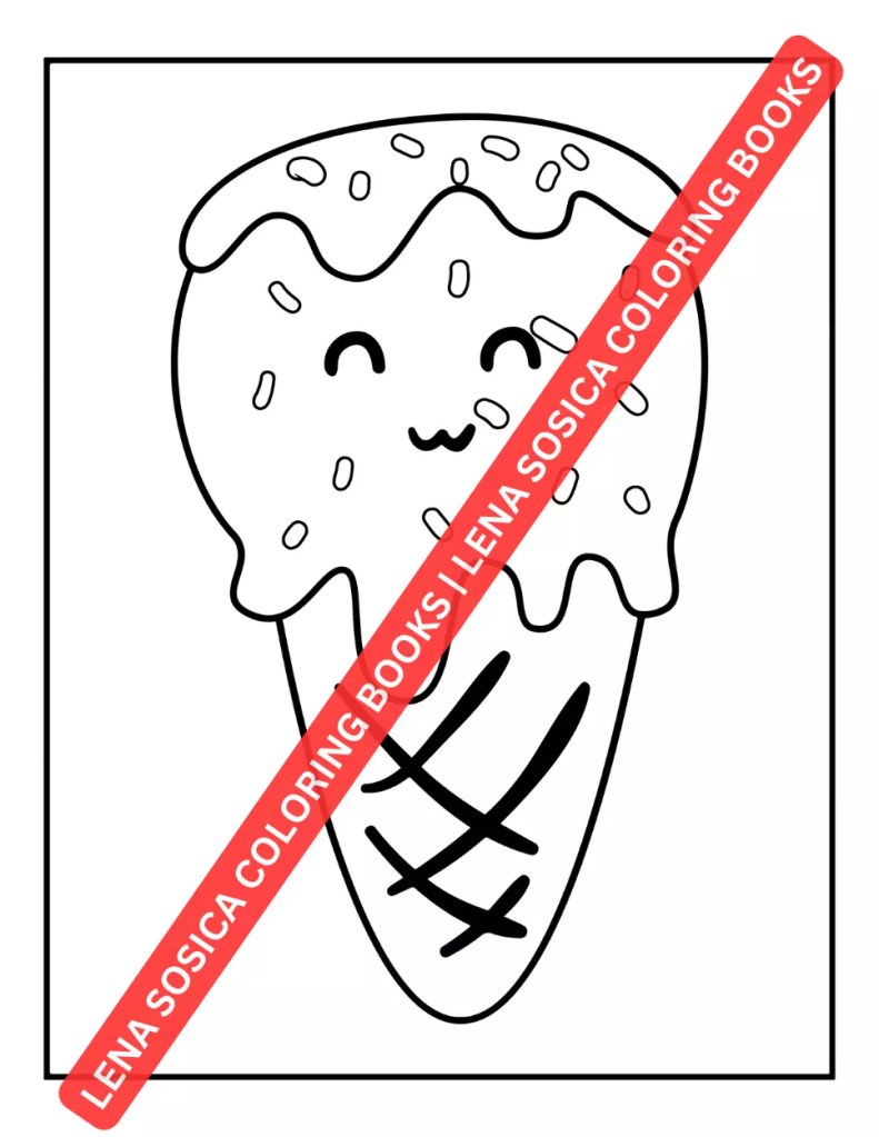 Kawaii Food Coloring Book for Kids: Easy, Fun, and Adorable Kawaii Food and Drink Coloring Pages Preview 3