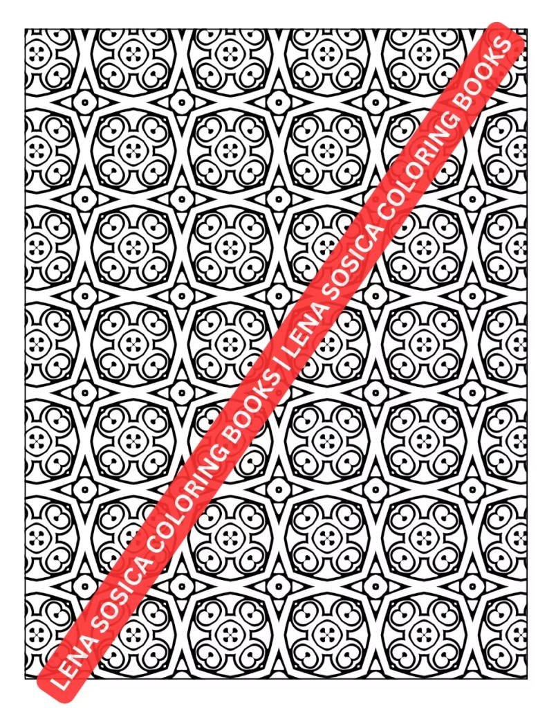 Simple Patterns Coloring Book: Repetitive Geometric Patterns for Relaxation and Stress-Relief Preview Coloring Illustration 4