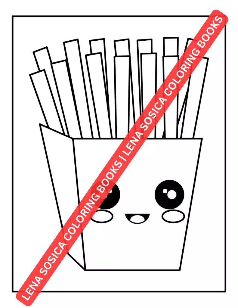 Kawaii Food Coloring Book for Kids: Easy, Fun, and Adorable Kawaii Food and Drink Coloring Pages Preview 4