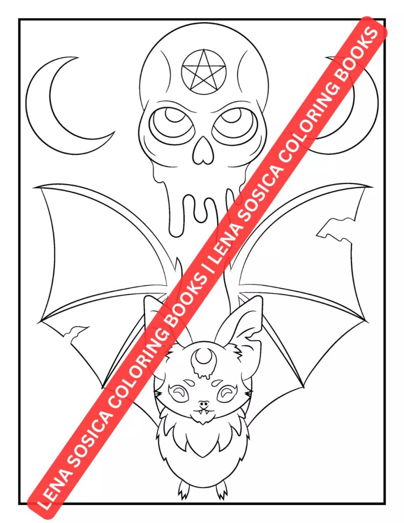 Creepy Kawaii Pastel Goth Coloring Book: Cute Horror Spooky Chibi Coloring Pages for Adults and Teens Preview 5
