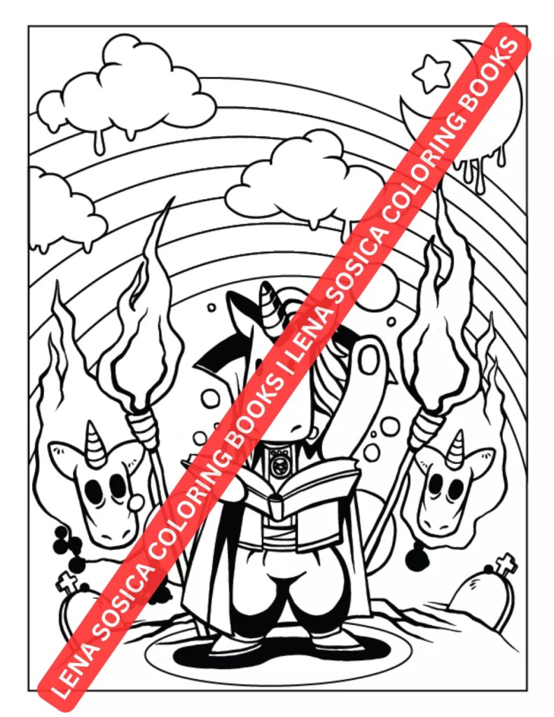 Creepy Kawaii Pastel Goth Coloring Book: Place Where Cute Meets Creepy in the Enigmatic Pastel Gothic Coloring Realm Preview Coloring Image 5