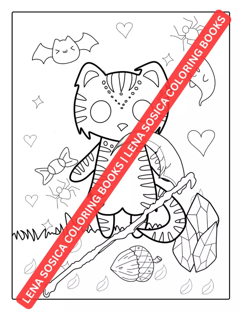 Creepy Kawaii Coloring Book: A Spooktacular Coloring Adventure to Awaken Your Inner Ghostly Artist Preview Coloring Image 6