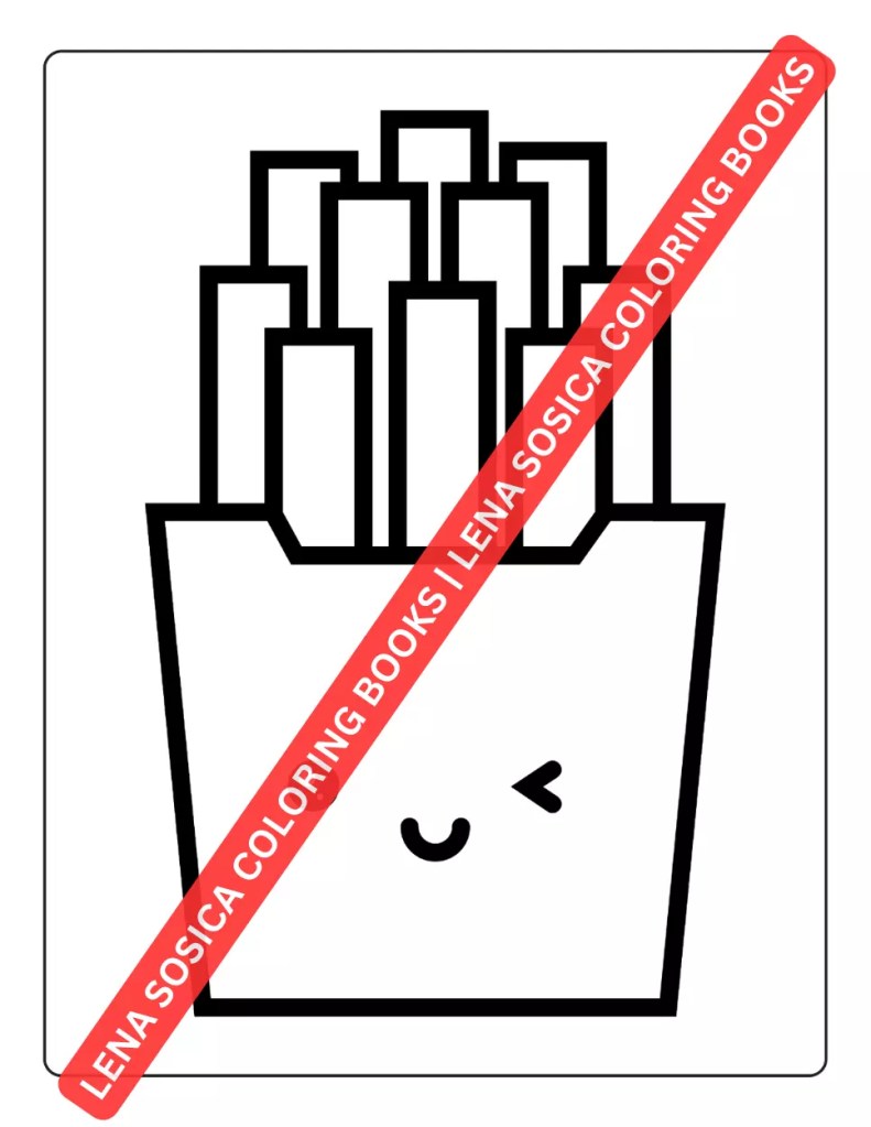 Kawaii Food Coloring Book for Kids: Simple and Fun Coloring Pages Preview 6