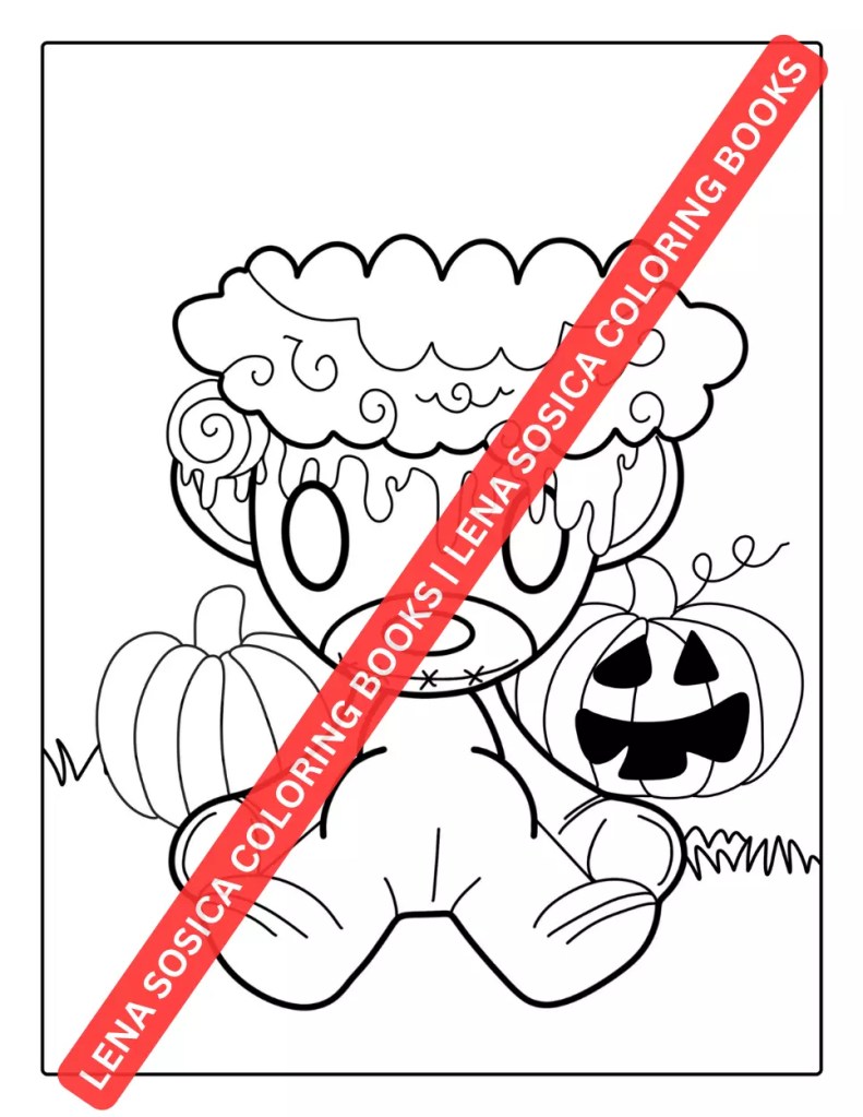Creepy Kawaii Coloring Book: A Spooktacular Coloring Adventure to Awaken Your Inner Ghostly Artist Preview Coloring Image 7