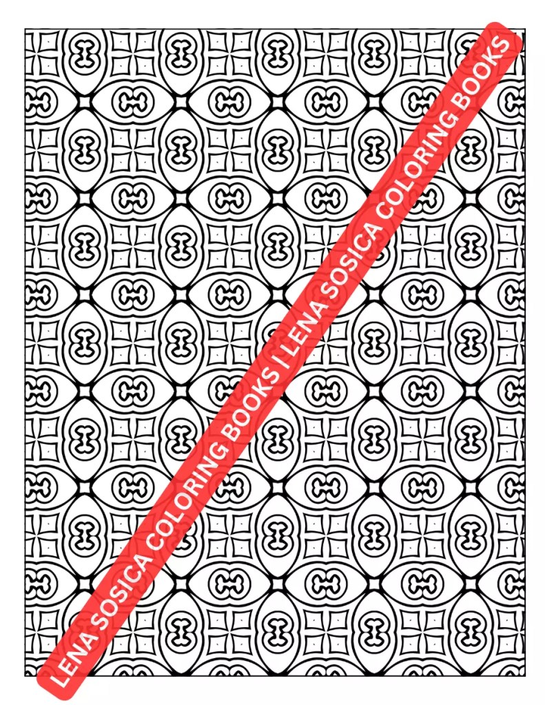 Simple Patterns Coloring Book: Repetitive Geometric Patterns for Relaxation and Stress-Relief Preview Coloring Illustration 7