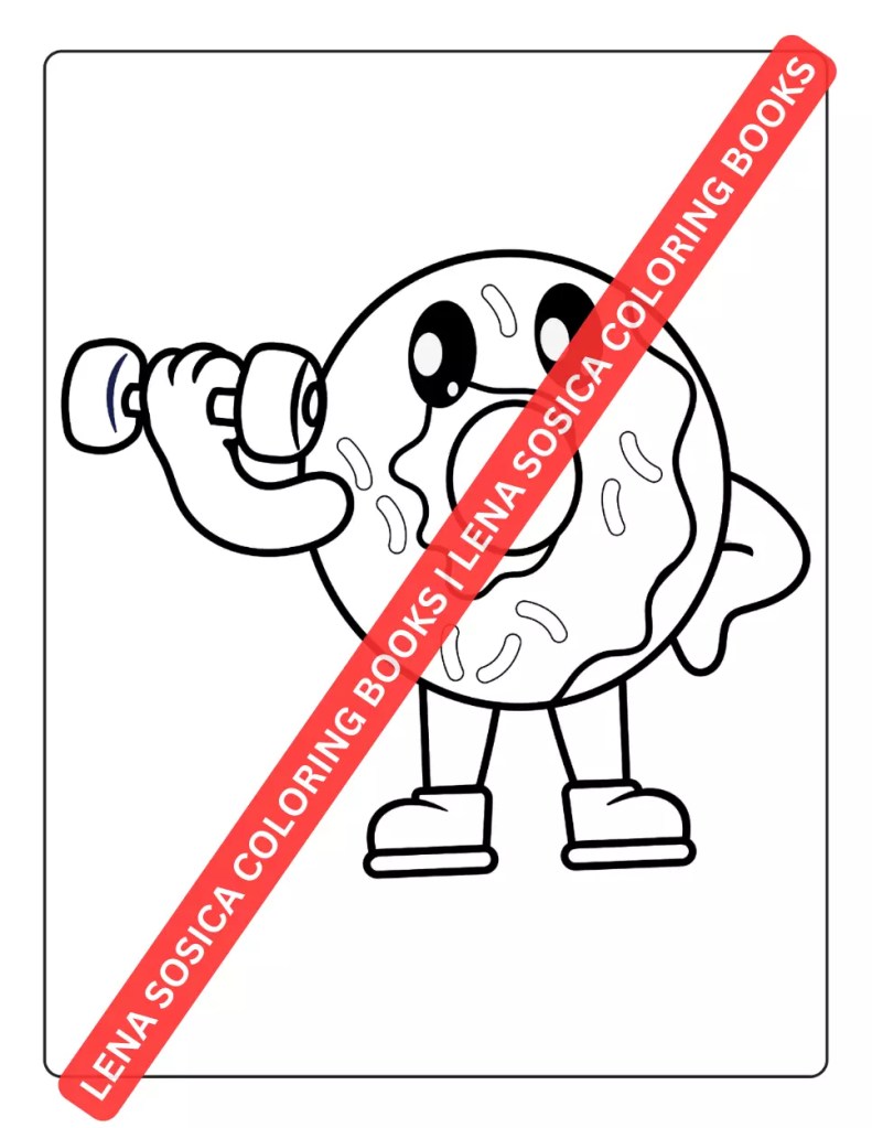 Kawaii Food Coloring Book for Kids: Simple and Fun Coloring Pages Preview 7