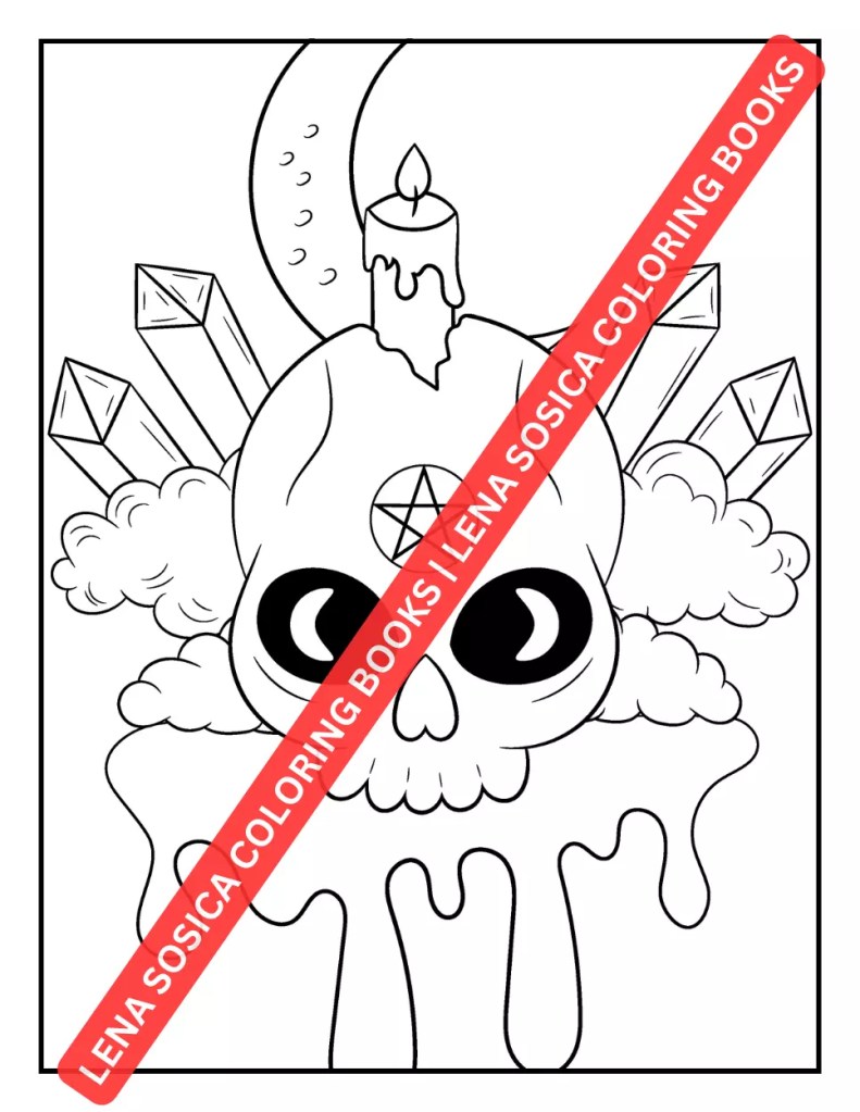 Creepy Kawaii Pastel Goth Coloring Book: Cute Horror Spooky Chibi Coloring Pages for Adults and Teens Preview 7