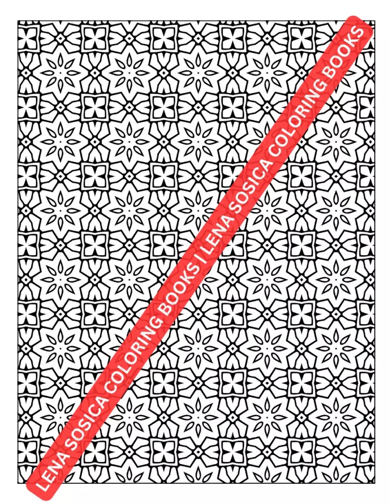 Simple Patterns Coloring Book: Repetitive Geometric Patterns for Relaxation and Stress-Relief Preview Coloring Illustration 9