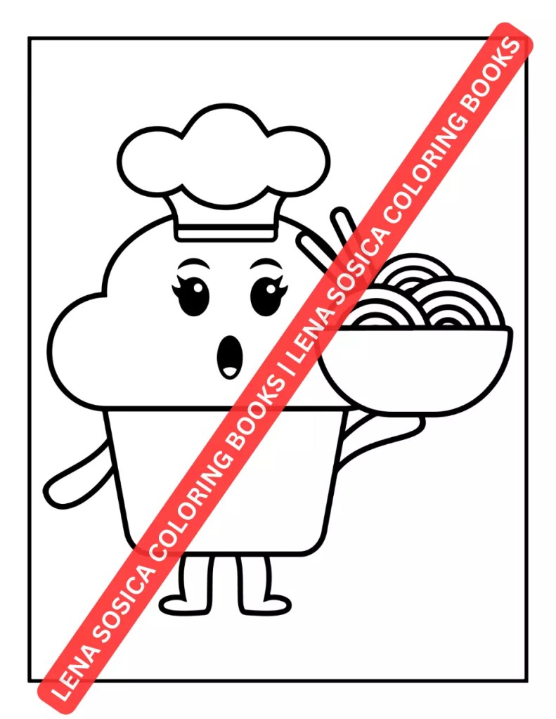 Kawaii Food Coloring Book for Kids: Easy, Fun, and Adorable Kawaii Food and Drink Coloring Pages Preview 9