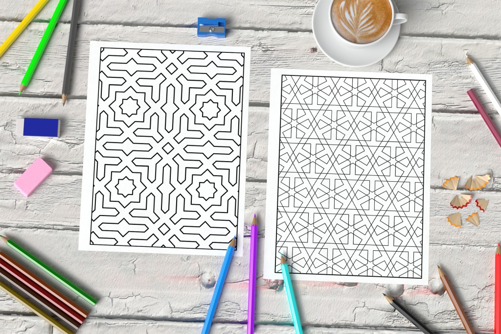 Geometric Patterns Coloring Book: Patterns for Peace: Embrace Mindfulness in Geometric Coloring Mockup 2