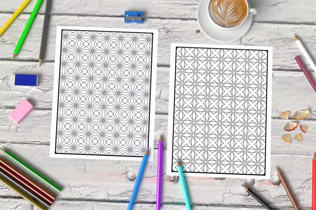 Geometric Harmony Coloring Book Examples Preview