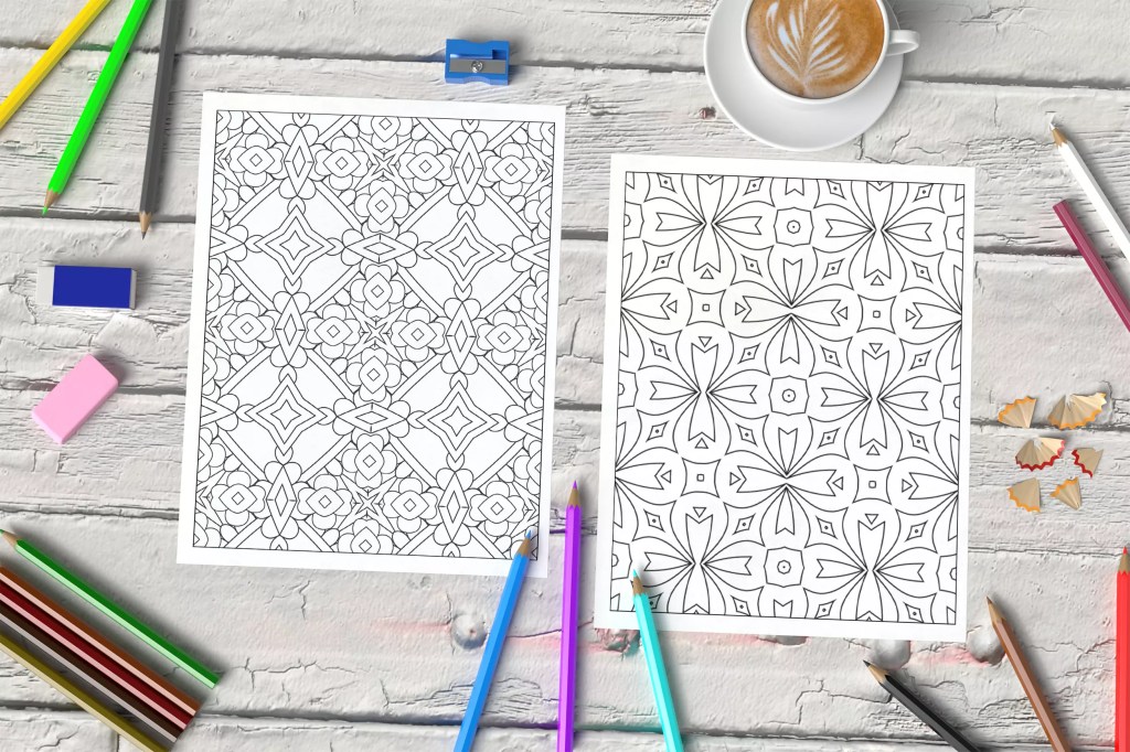 Perfect Patterns Coloring Book: Patterns of Harmony - Embrace Serenity with Symmetric Coloring Designs Mockup Coloring Illustration 2