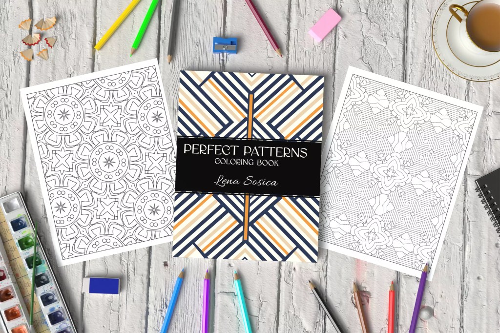 Perfect Patterns Coloring Book: Patterns of Harmony - Embrace Serenity with Symmetric Coloring Designs Mockup Coloring Illustration 1