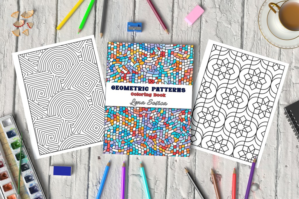 Geometric Patterns Coloring Book: Patterns for Peace: Embrace Mindfulness in Geometric Coloring Mockup 1