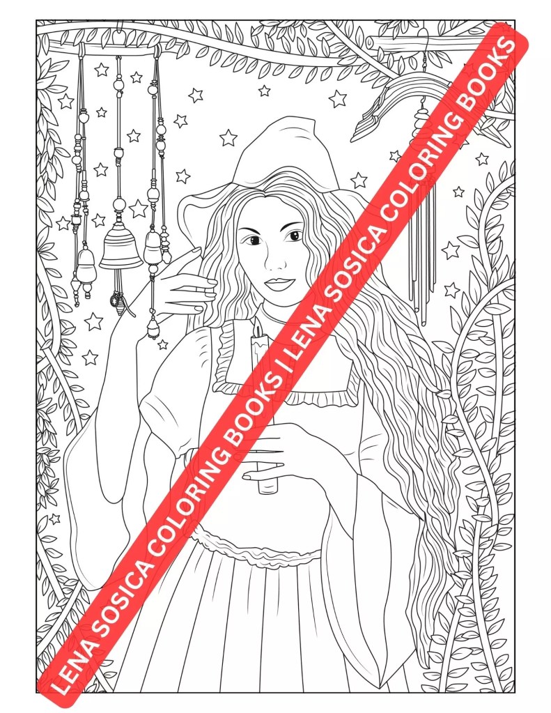 Witchcraft - Magic Spells Coloring Book: Dive into the World of Witches, Spells, and Magic Potions with this Exquisite Coloring Book Preview 1