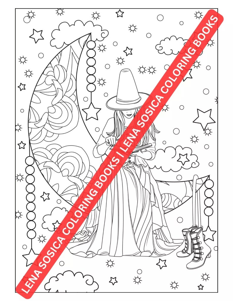 Witchcraft - Magic Spells Coloring Book: Dive into the World of Witches, Spells, and Magic Potions with this Exquisite Coloring Book Preview 11
