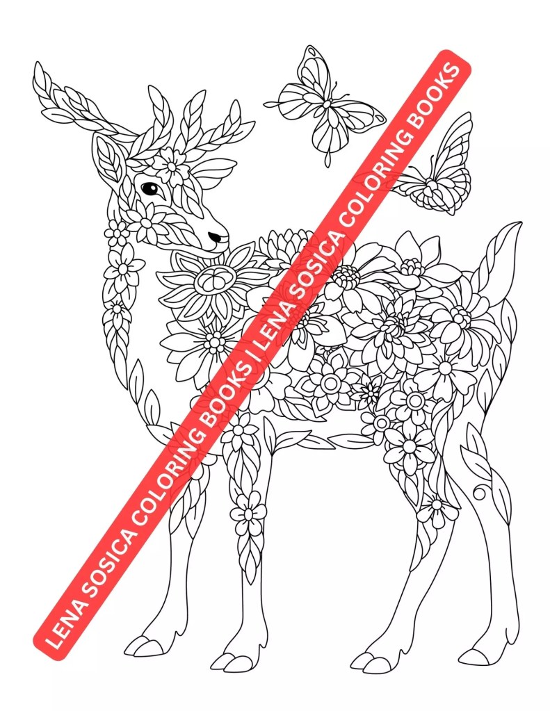 Floral Animals Coloring Book: An Immersive and Relaxing Journey into the Enchanted World of Nature's Graceful Floral-Inspired Animals