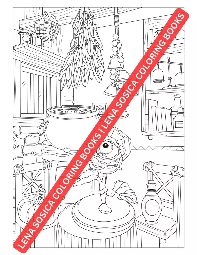 Witchcraft - Magic Spells Coloring Book: Dive into the World of Witches, Spells, and Magic Potions with this Exquisite Coloring Book Preview 12