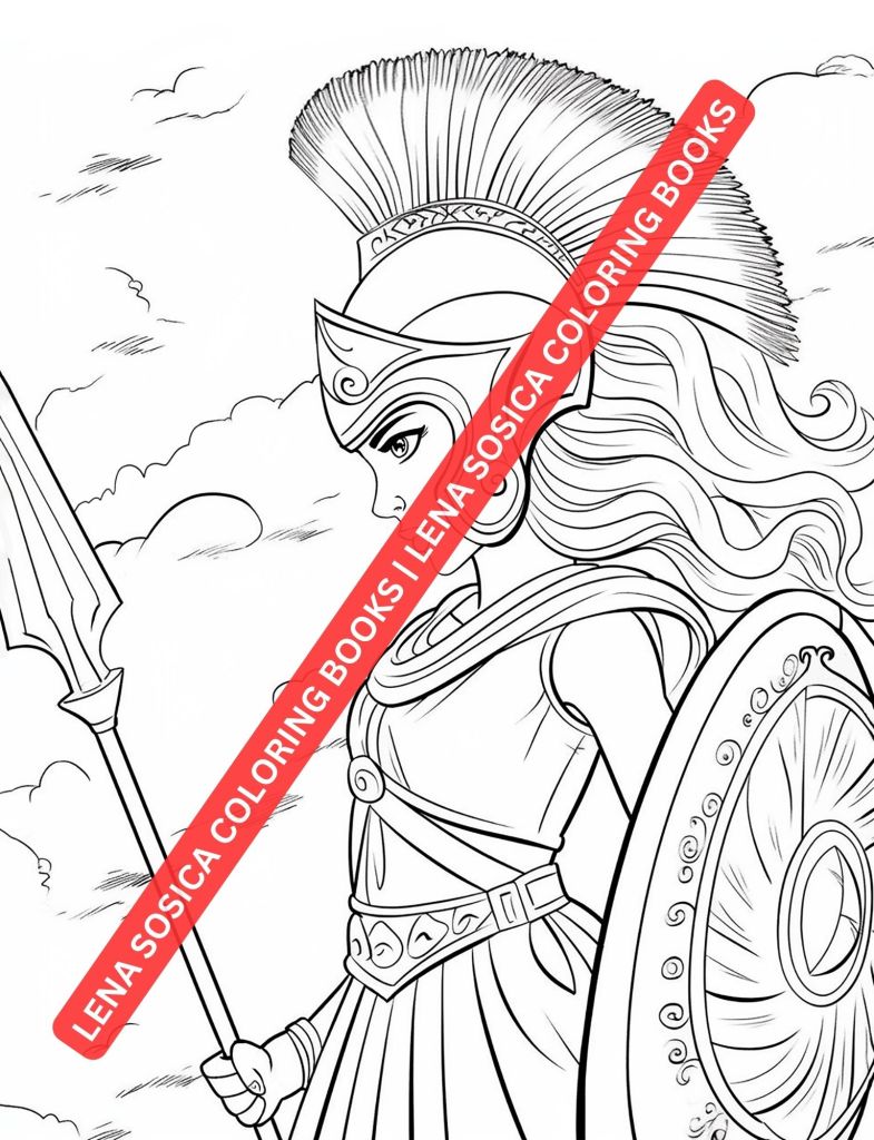 Greek Goddesses Coloring Book: The Women of Mount Olympus in a World of Color Preview 16