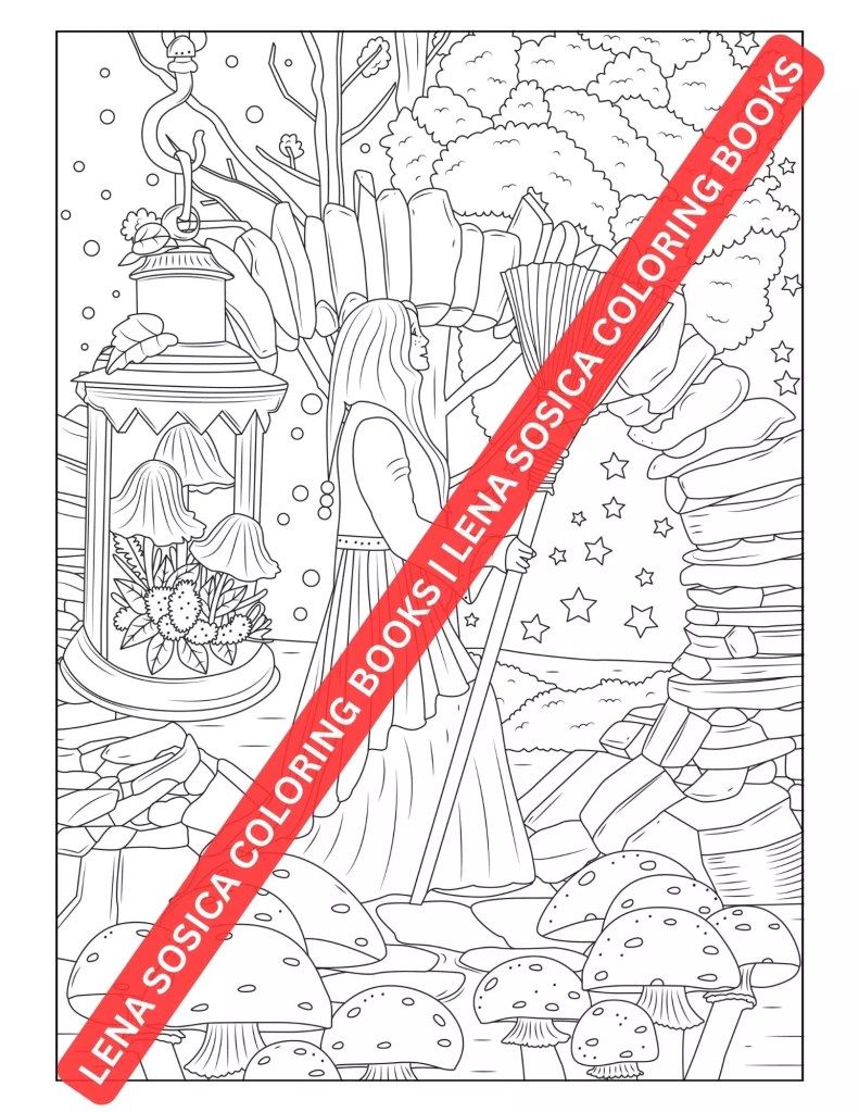 Witchcraft - Magic Spells Coloring Book: Dive into the World of Witches, Spells, and Magic Potions with this Exquisite Coloring Book Preview 17