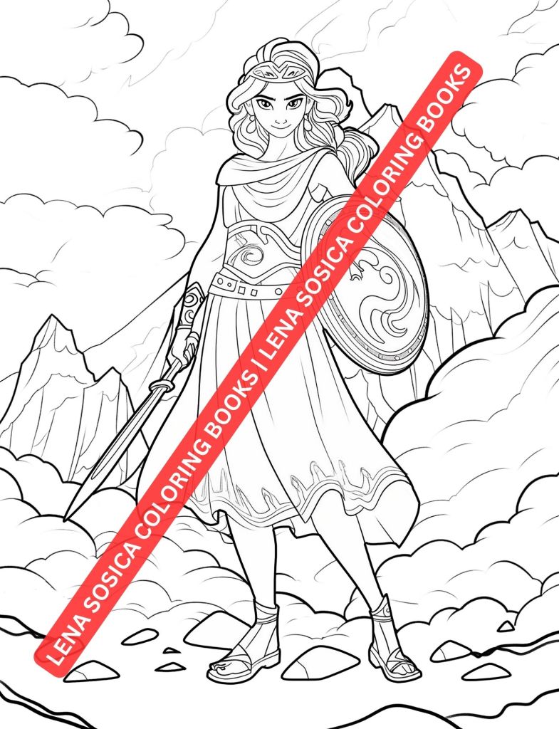 Greek Goddesses Coloring Book: The Women of Mount Olympus in a World of Color Preview 17