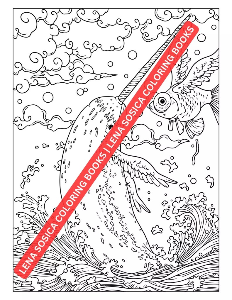 Fantasy Coloring Book: Journey Through Enchanted Realms Preview 4