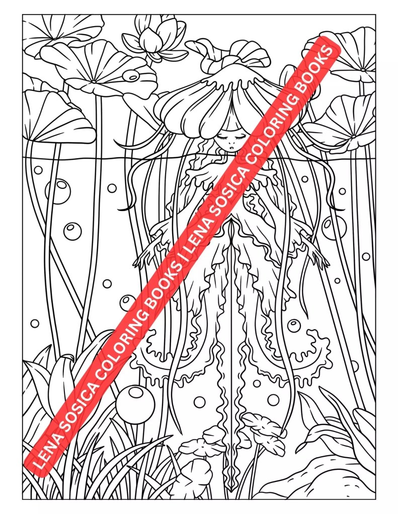 Fantasy Coloring Book: Journey Through Enchanted Realms Preview 6