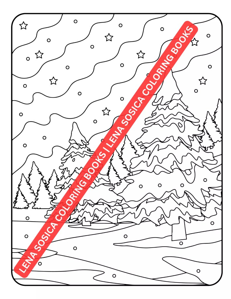 Winter Wonderland Coloring Book: A Whimsical Journey Through Snowy Scenes and Frosty Dreams