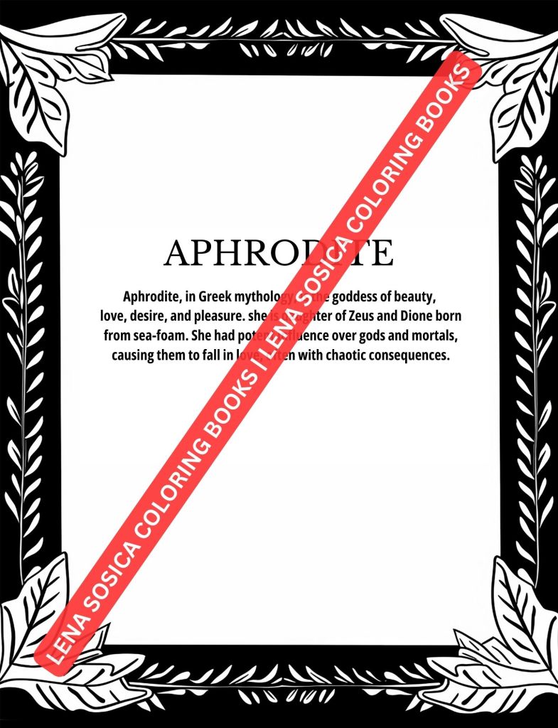 Greek Goddesses Coloring Book: The Women of Mount Olympus in a World of Color Preview 6