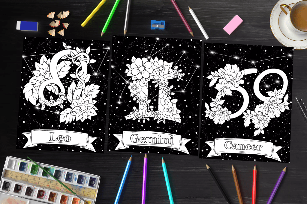 Zodiac Coloring Book: Where Colors and Astrology Unite to Awaken Your Inner Artist and Unleash Your Personal Power Mockup 2
