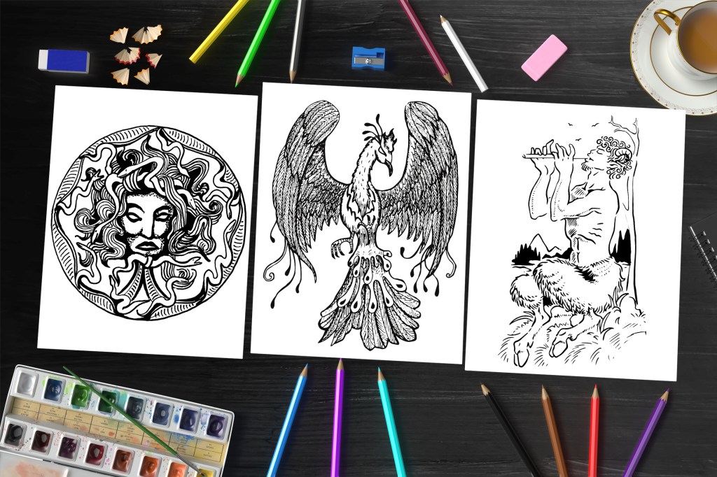 Greek Mythology Coloring Book Mockup 2