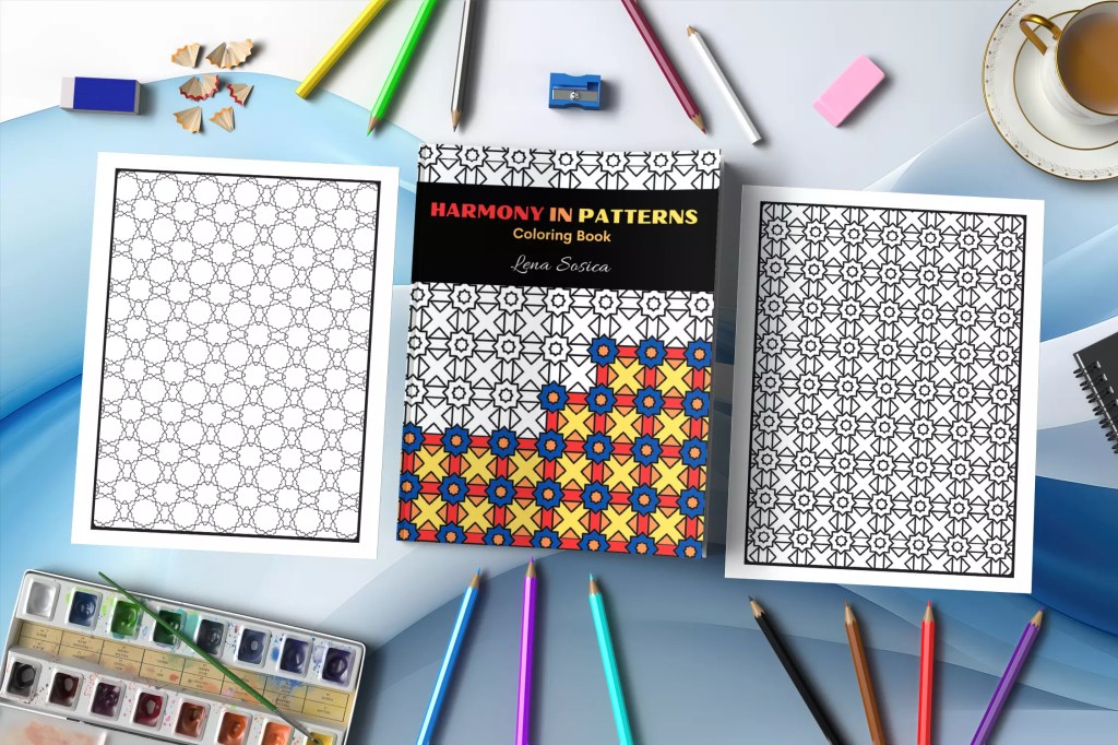 Harmony In Patterns: Journey into Relaxation with Intricate and Symmetrical Coloring Patterns Mockup 1