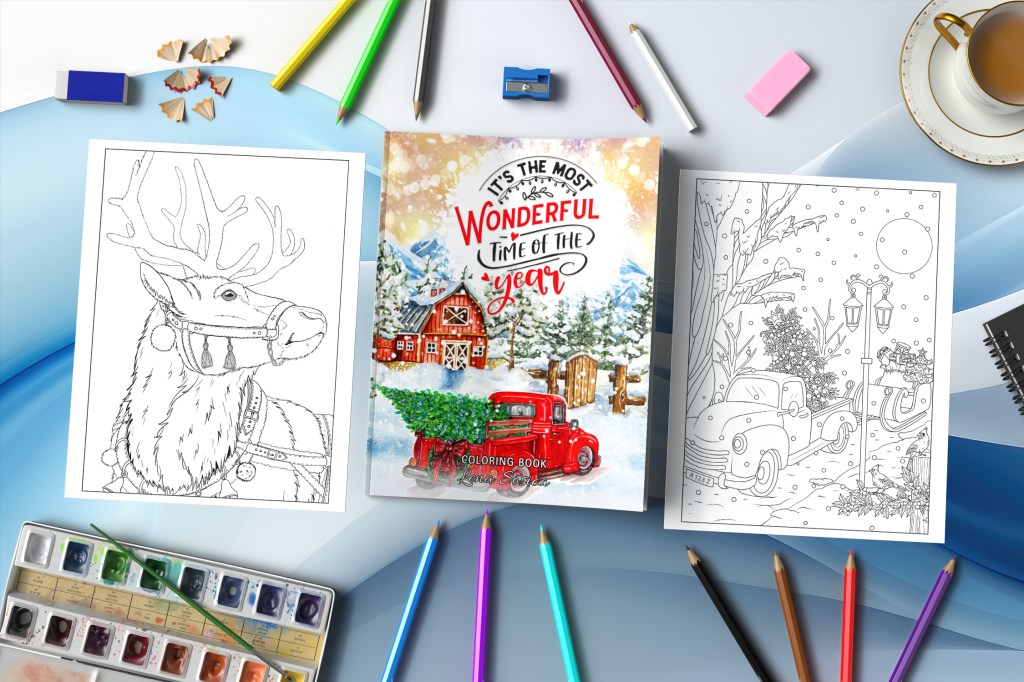 Christmas Coloring Book: It's the Most Wonderful Time of the Year Mockup