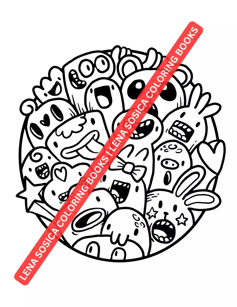 Doodle Coloring Book: Get Ready to Giggle: Colorful Adventures with Hilarious Doodle Characters Preview