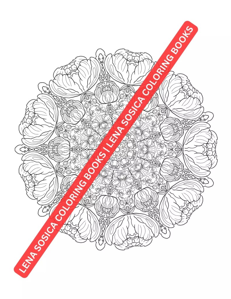 Mandala Floral Garden Coloring Book: Where Relaxation Meets Creativity - Immerse Yourself in the Enchanting World of Flower Mandalas Preview