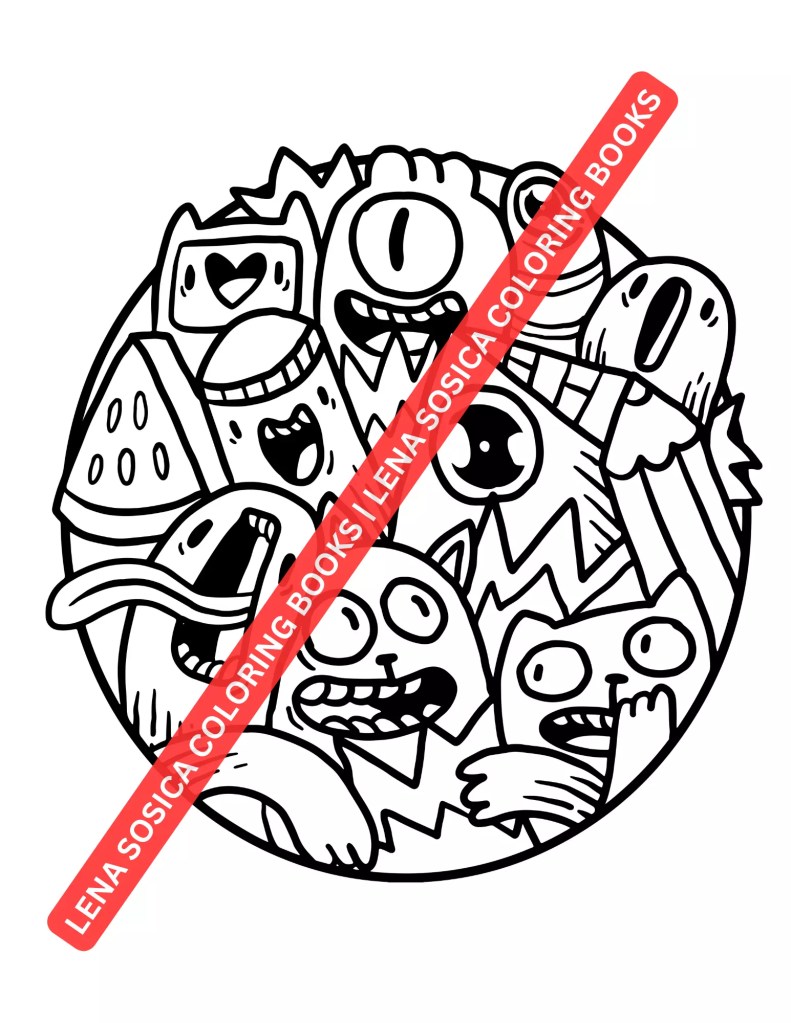 Doodle Coloring Book: Get Ready to Giggle: Colorful Adventures with Hilarious Doodle Characters Preview