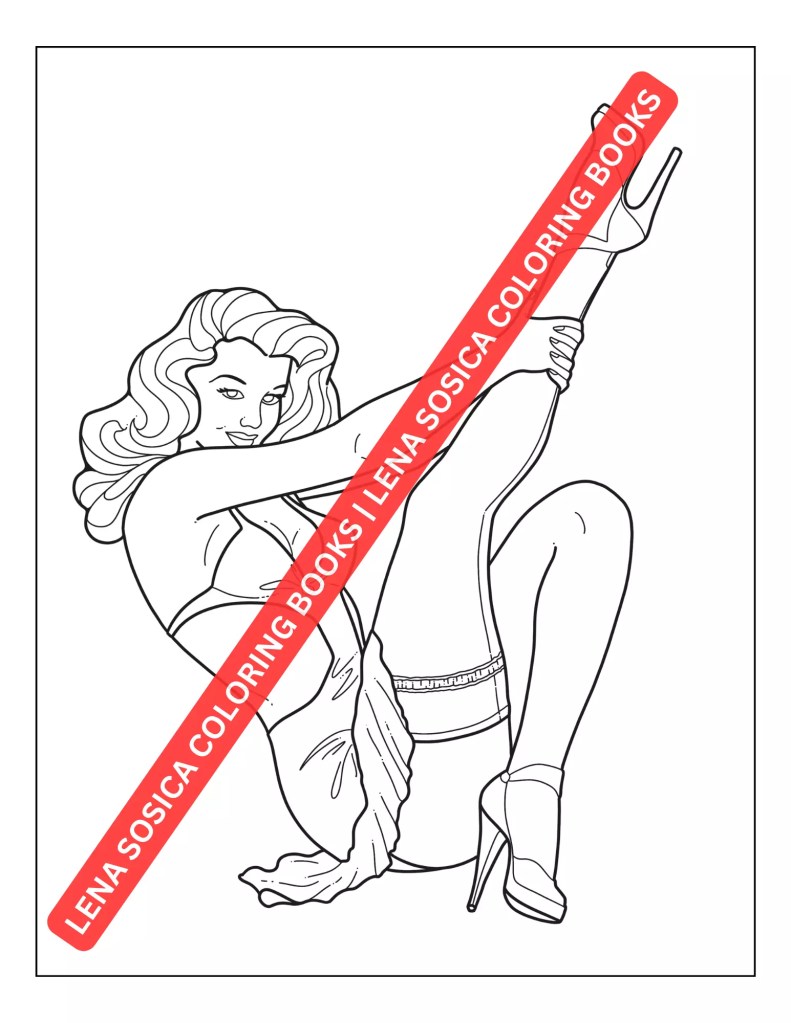 Pin-Up Girls Coloring Book: Collections of Vintage Style Pin-Up Models: Easy and Fun to Color (Pin-Up Models Coloring Book Series) Preview