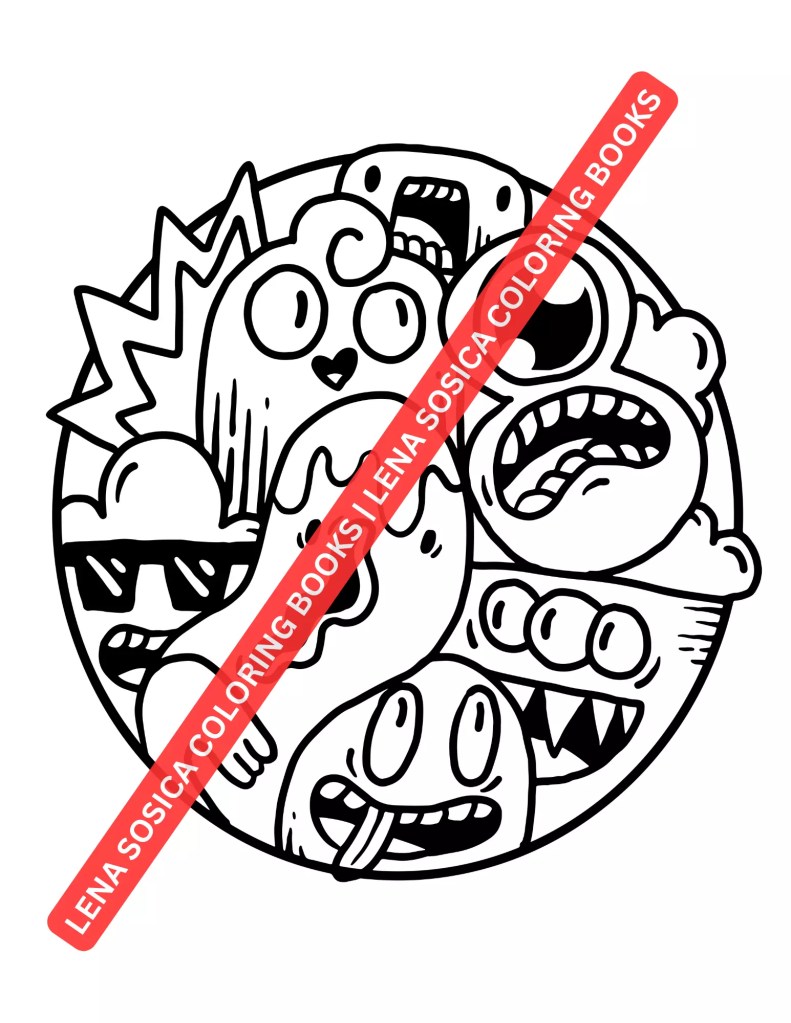 Doodle Coloring Book: Get Ready to Giggle: Colorful Adventures with Hilarious Doodle Characters Preview