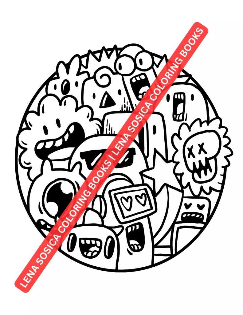 Doodle Coloring Book: Get Ready to Giggle: Colorful Adventures with Hilarious Doodle Characters Preview