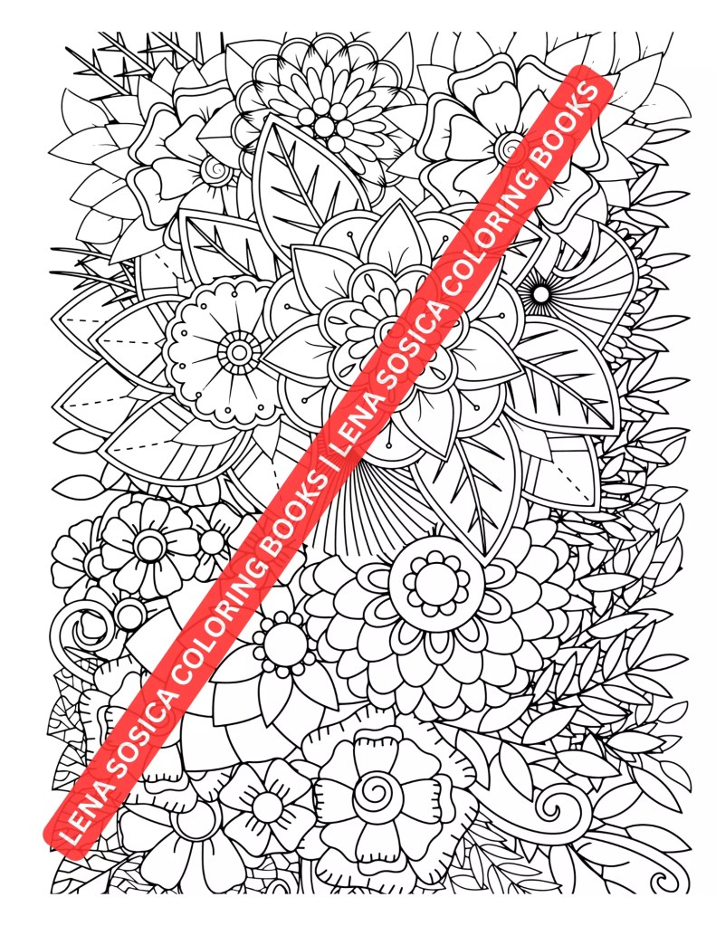 Zentangle Coloring Book: 90+ Amazing Zentangle Coloring Pages for Stress Relief and Relaxation Mockup Preview